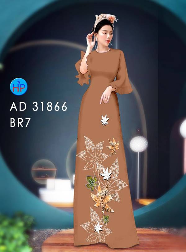 Vải Áo Dài Hoa In 3D AD 31866 17